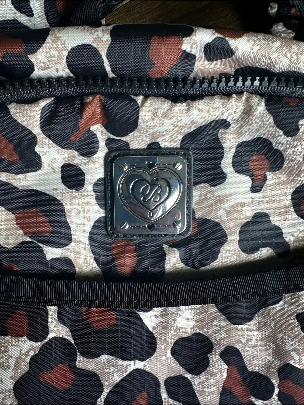Brighton Leopard Print Backpack - Black & Brown Spots